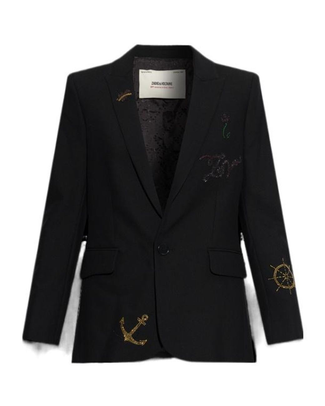 Zadig & Voltaire Black Valse Embellished Blazer