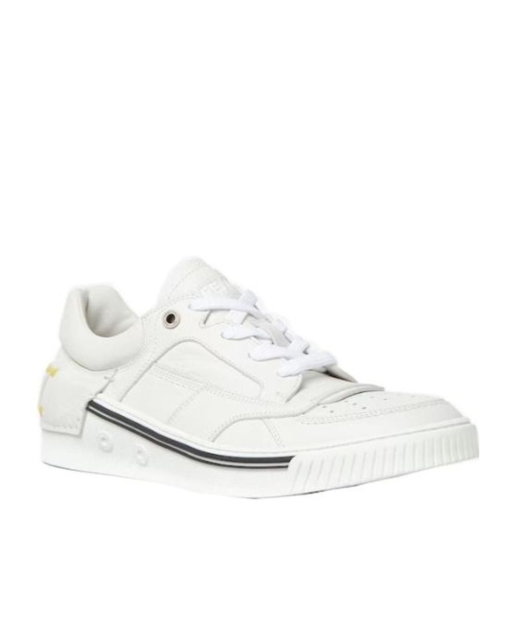 Fendi White Fender Lace-Up Sneakers for men