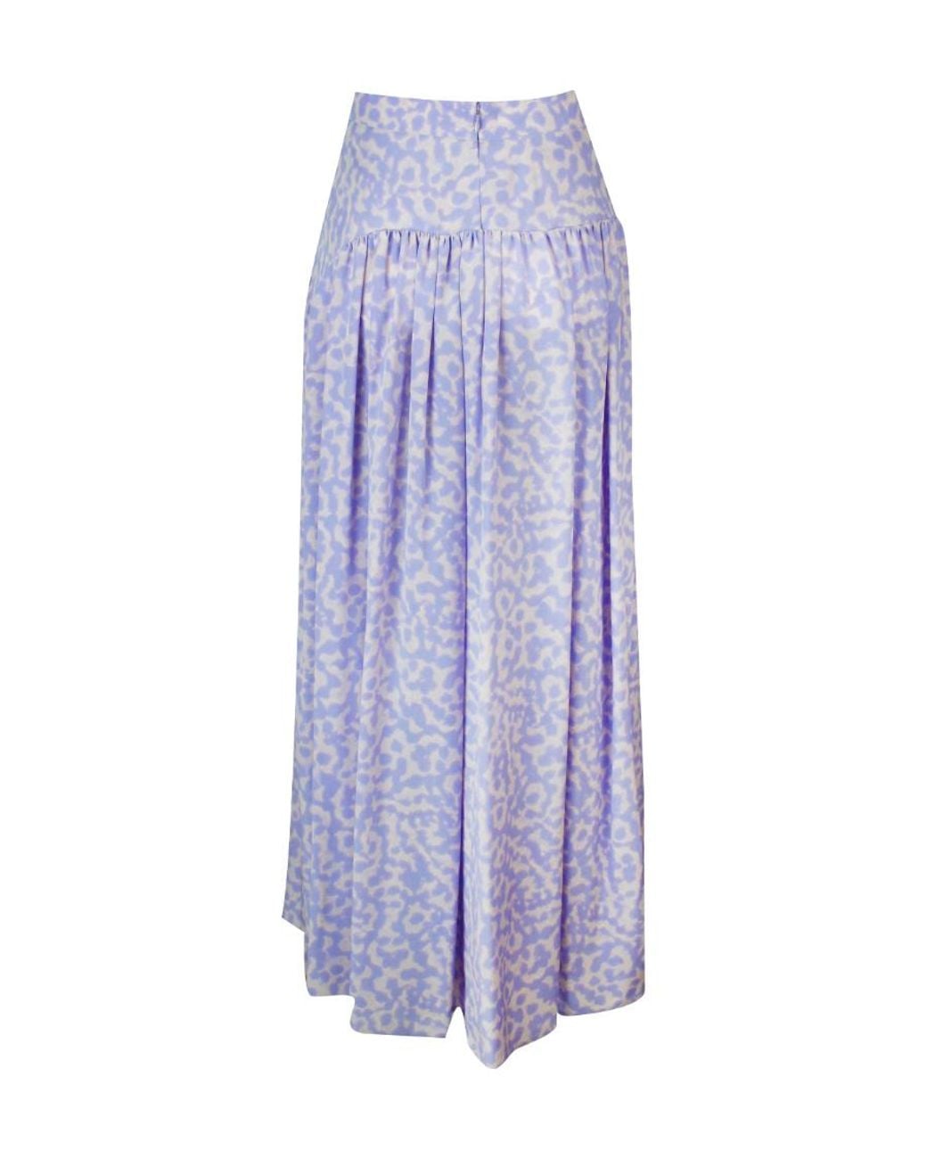Stella McCartney Purple Pleated Silk Midi Skirt
