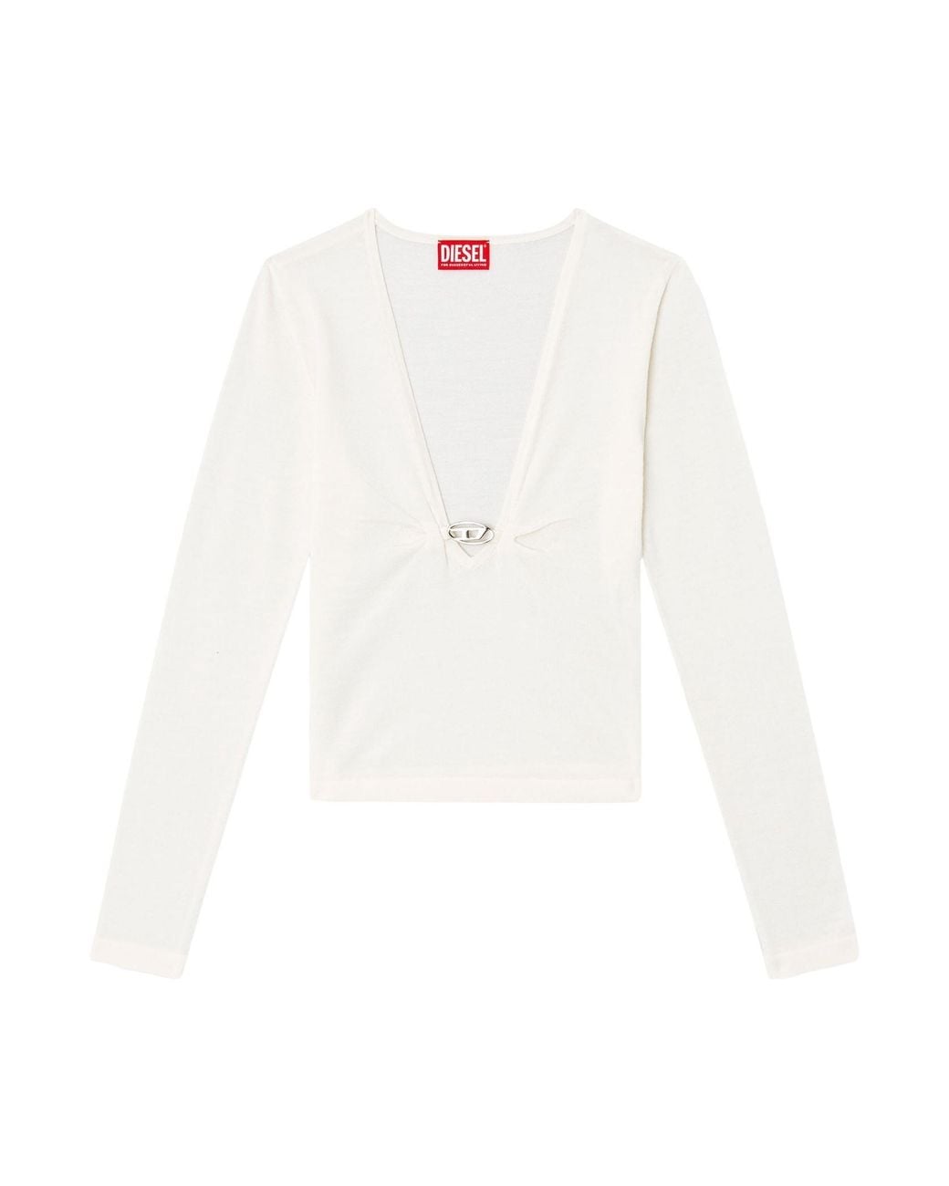 DIESEL White M-Piaffy V-Neck Top