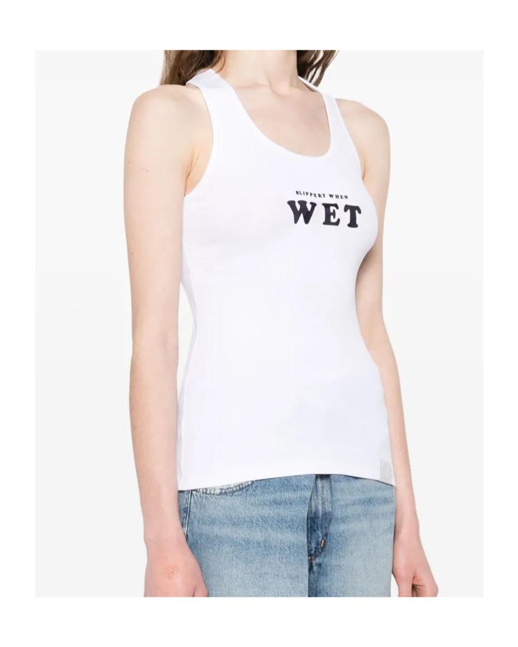 Stella McCartney White Slippery When Wet Tank Top