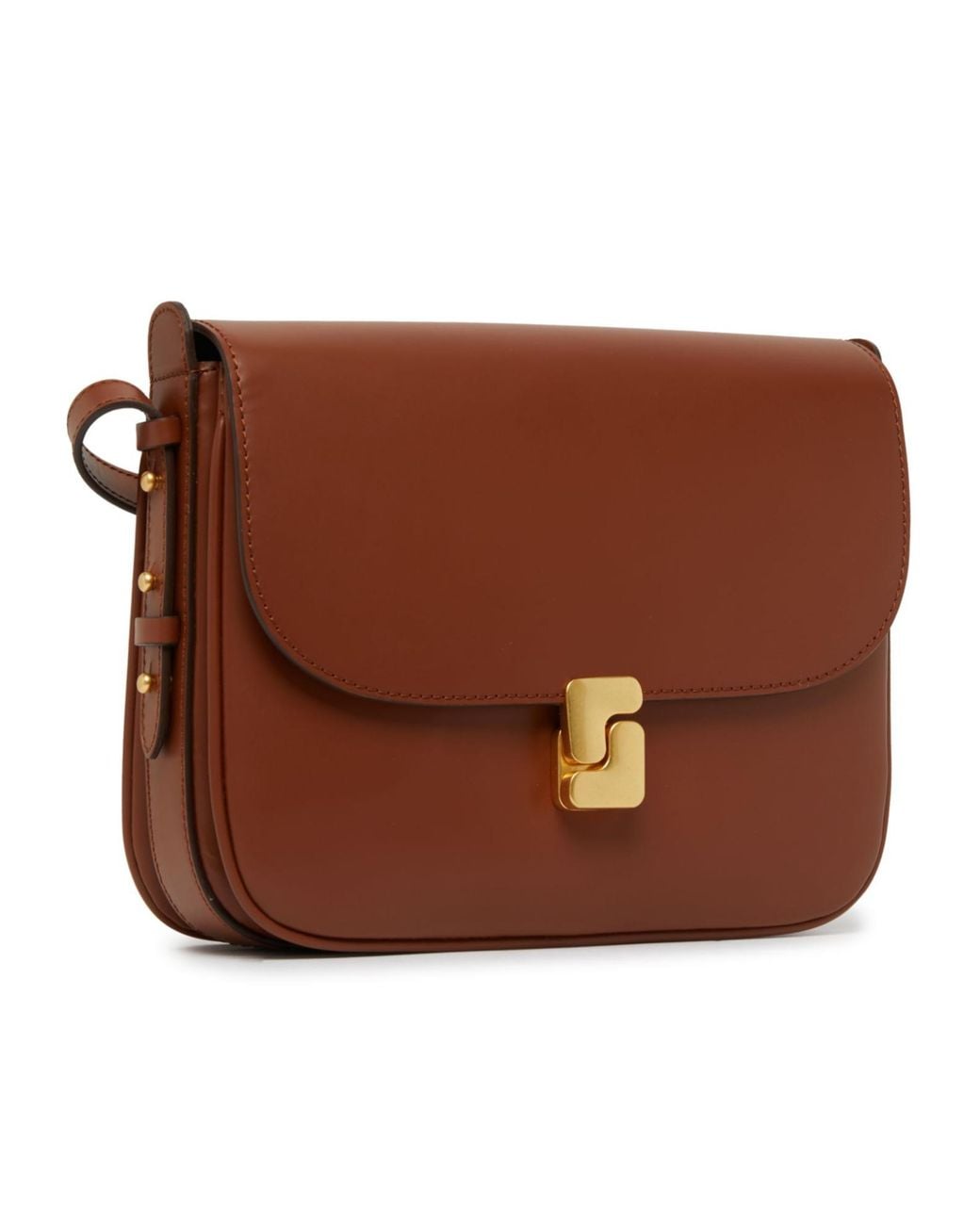 Soeur Brown Flip Shoulder Bag