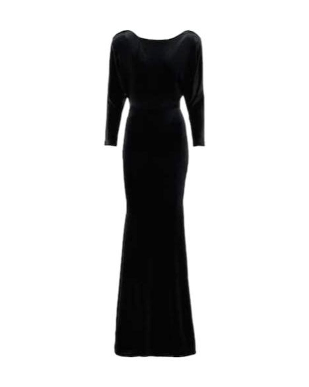 Alex Perry Black Open-Back Velvet Gown