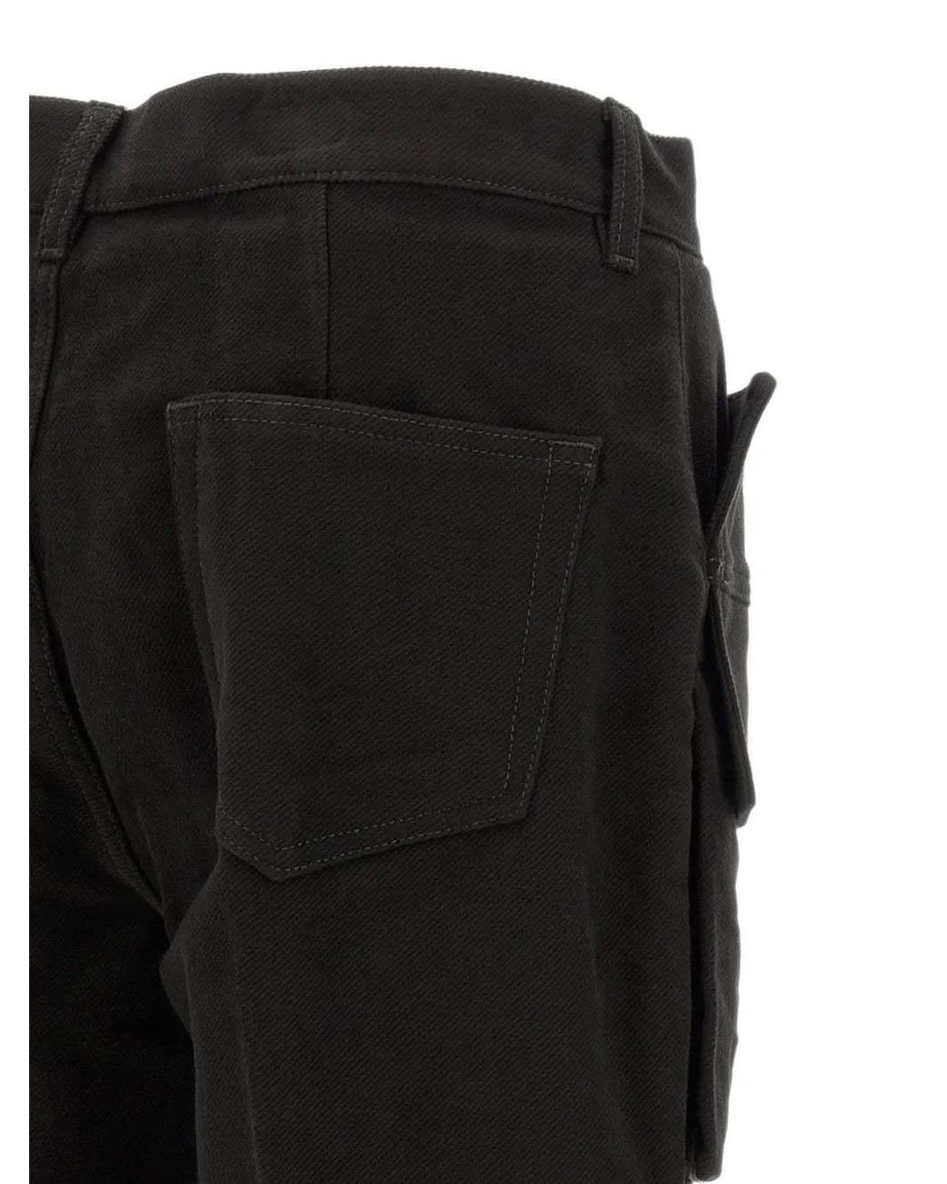 Rick Owens Black Tower Runway Cargo Bolan Distressed Cut Off Trousers for men