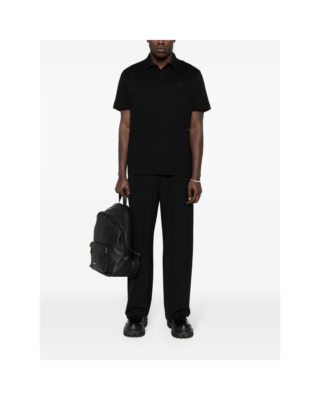Givenchy Black 4G Embroidered Short-Sleeved Polo Shirt for men