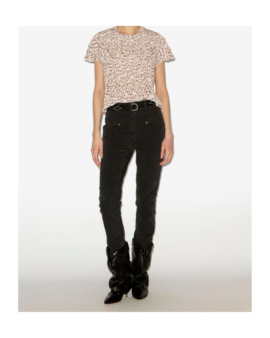 Isabel Marant White Synda Printed Satin Top