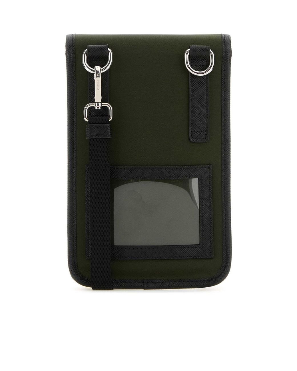 Prada Black Flip Mobile Phone Bag for men