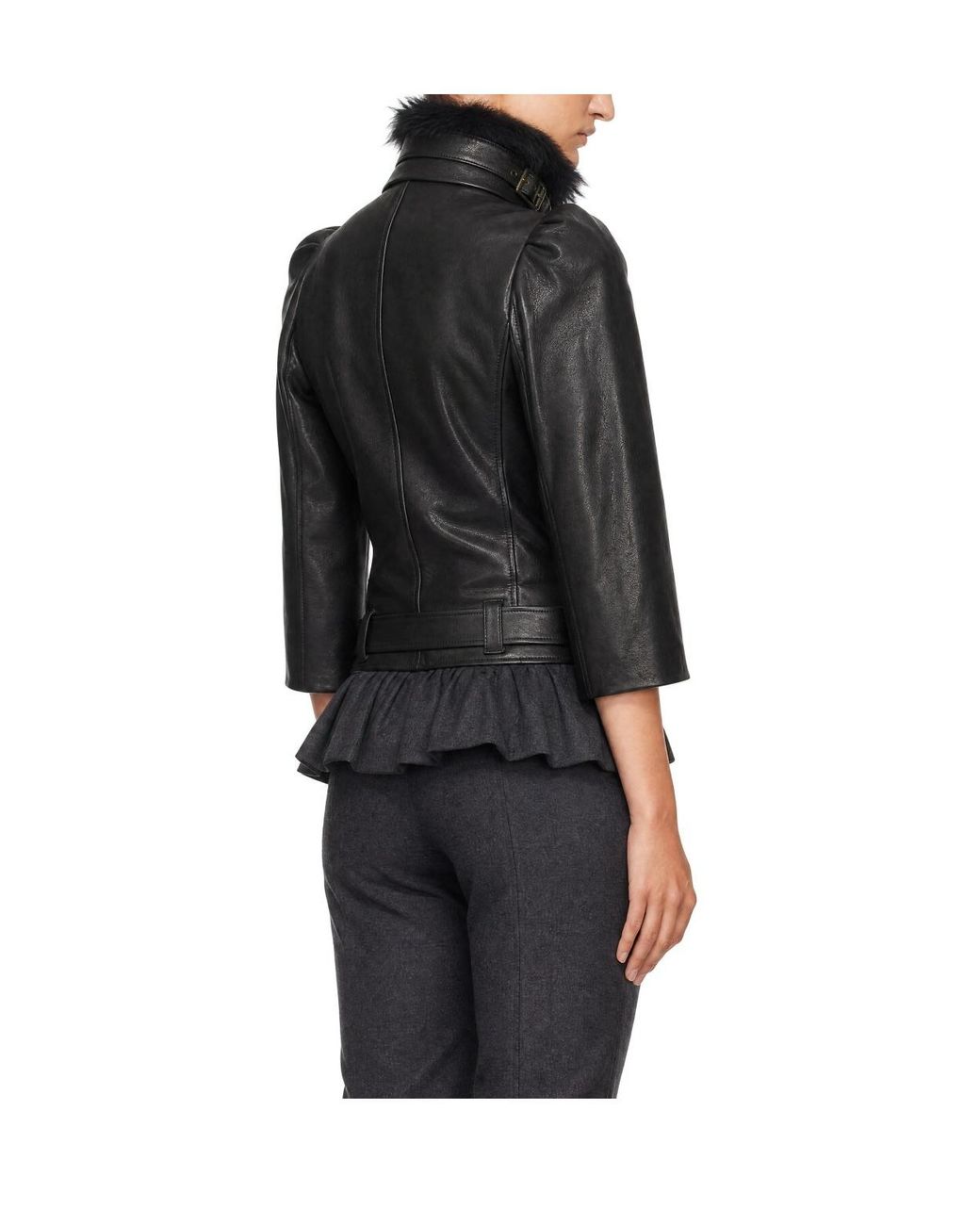 KNWLS Black Stand-Collar Leather Jacket