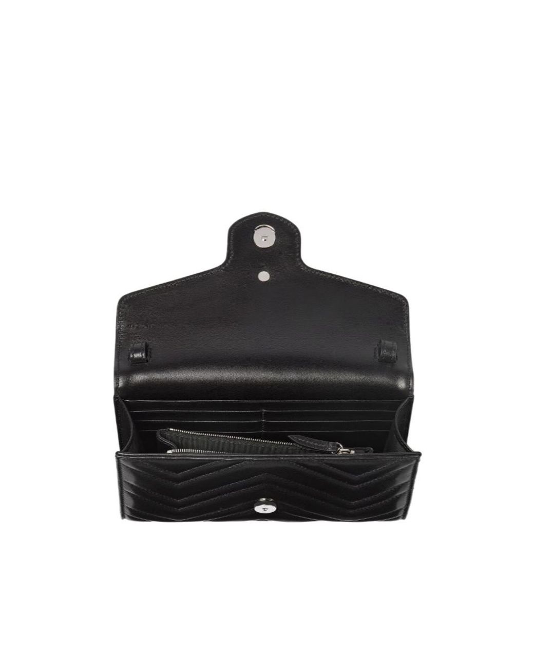 Gucci Black Chain Linked Gg Marmont Wallet