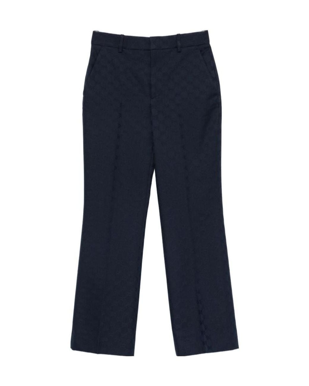 Gucci Blue Jacquard Tailored Trousers
