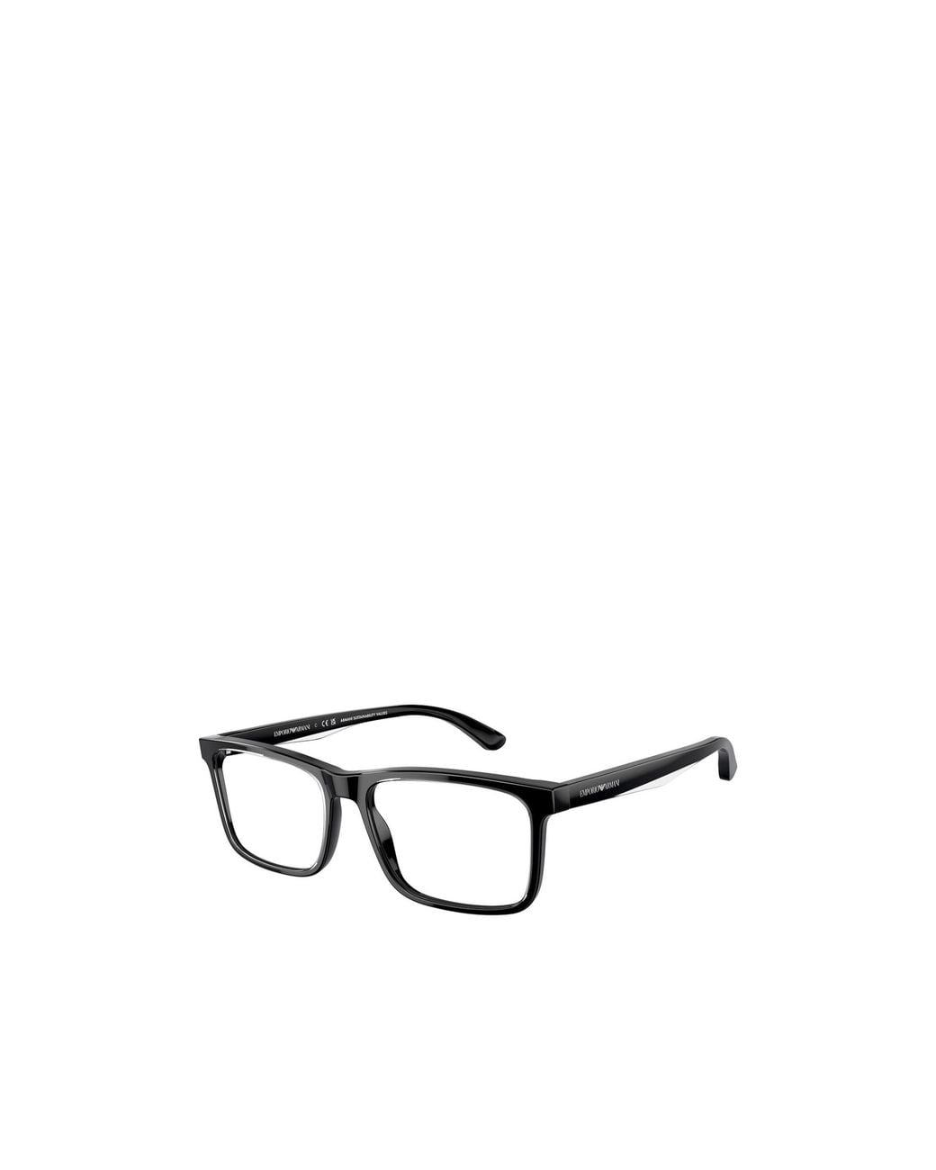 Emporio Armani Metallic Rectangle-Frame Glasses for men