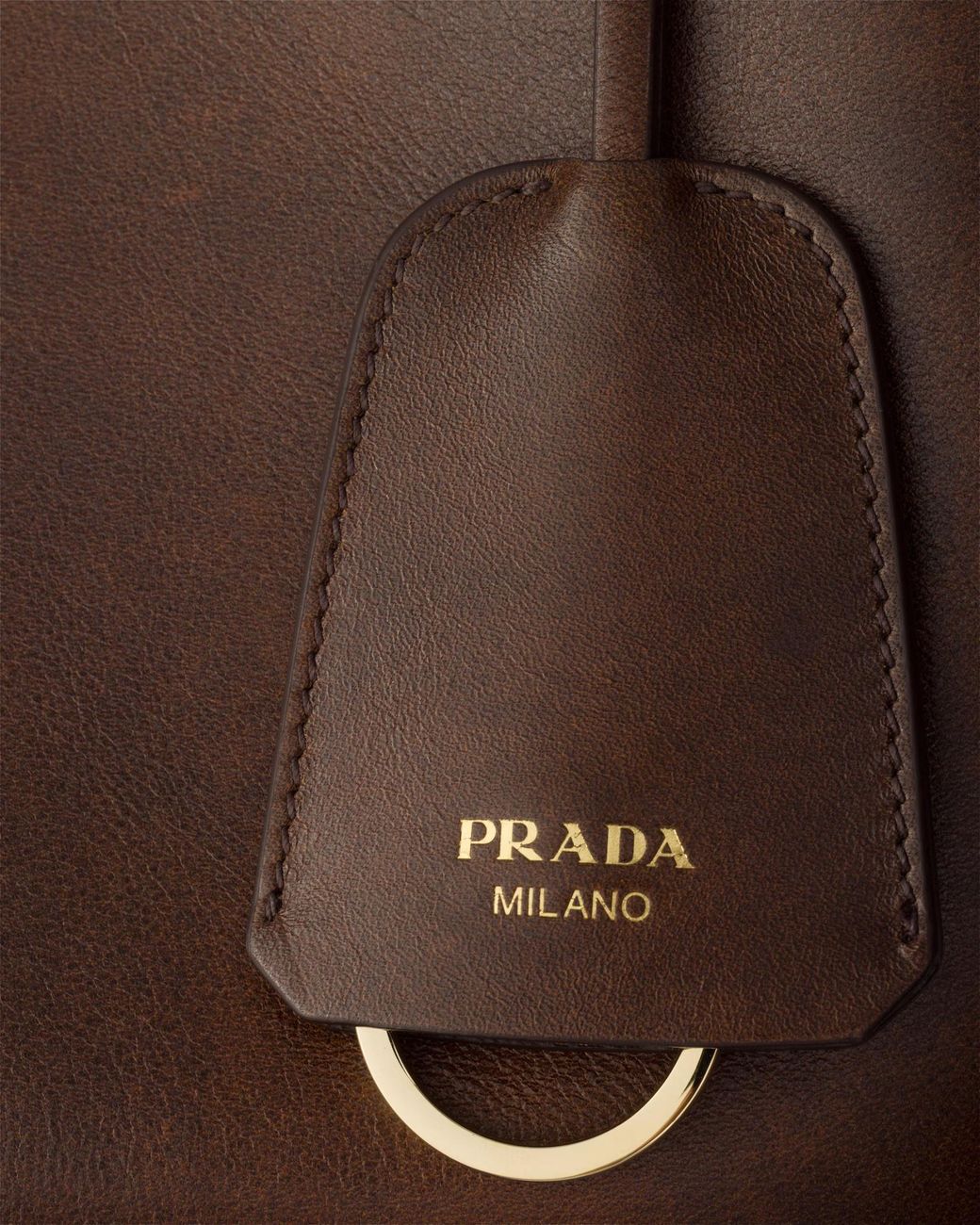 Prada Brown Curved Hobo Shoulder Bag