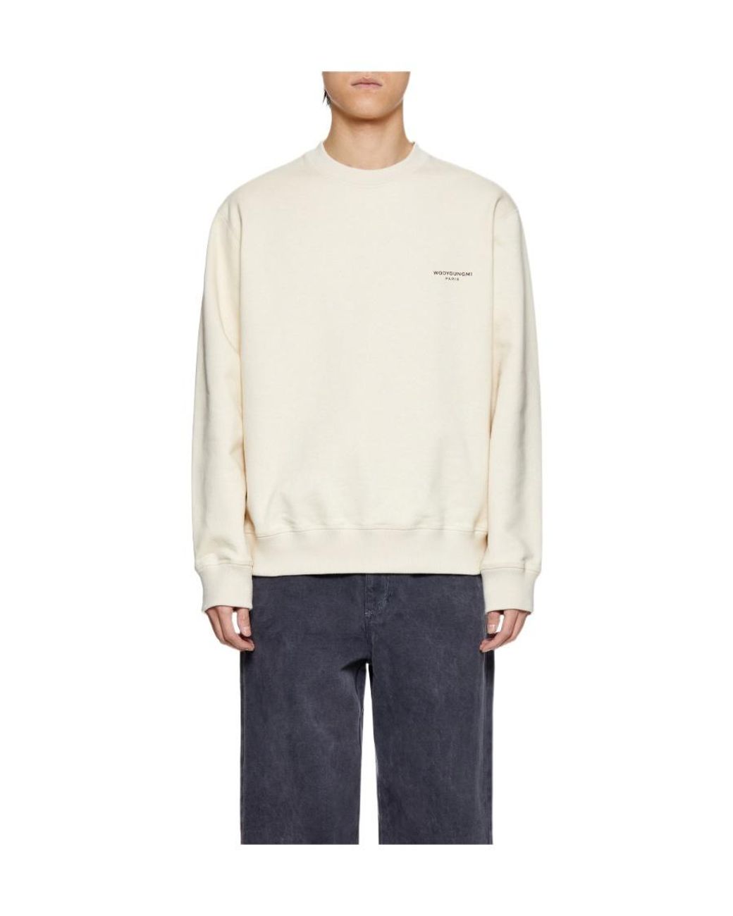 Wooyoungmi Natural Round Collar Long Sleeve Sweater for men