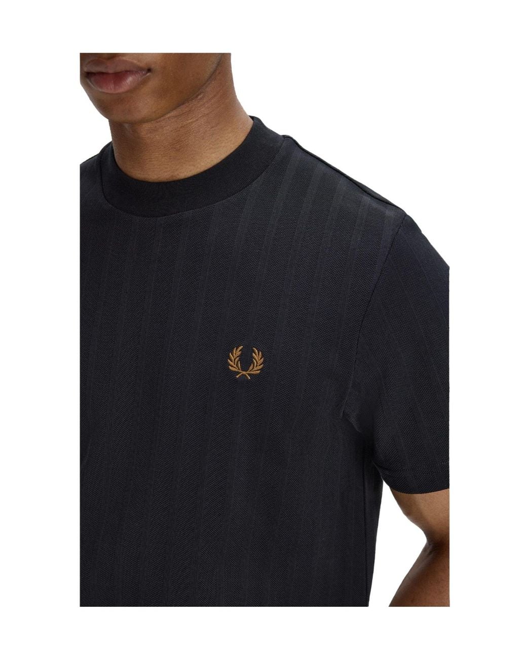 Fred Perry Black Crew-Neckline T-Shirt for men