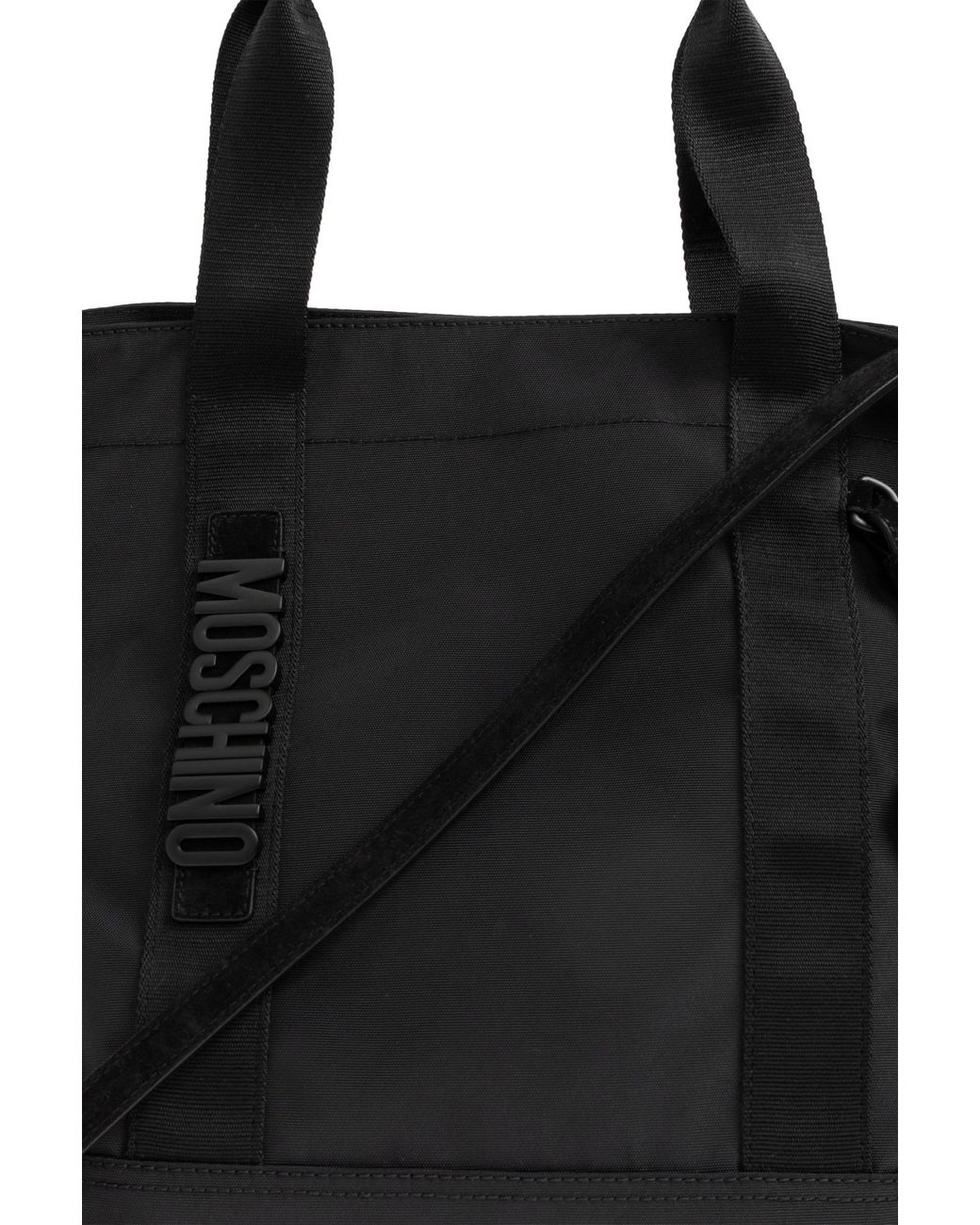 Moschino Black Logo Detailed Top Handle Shopper Bag for men