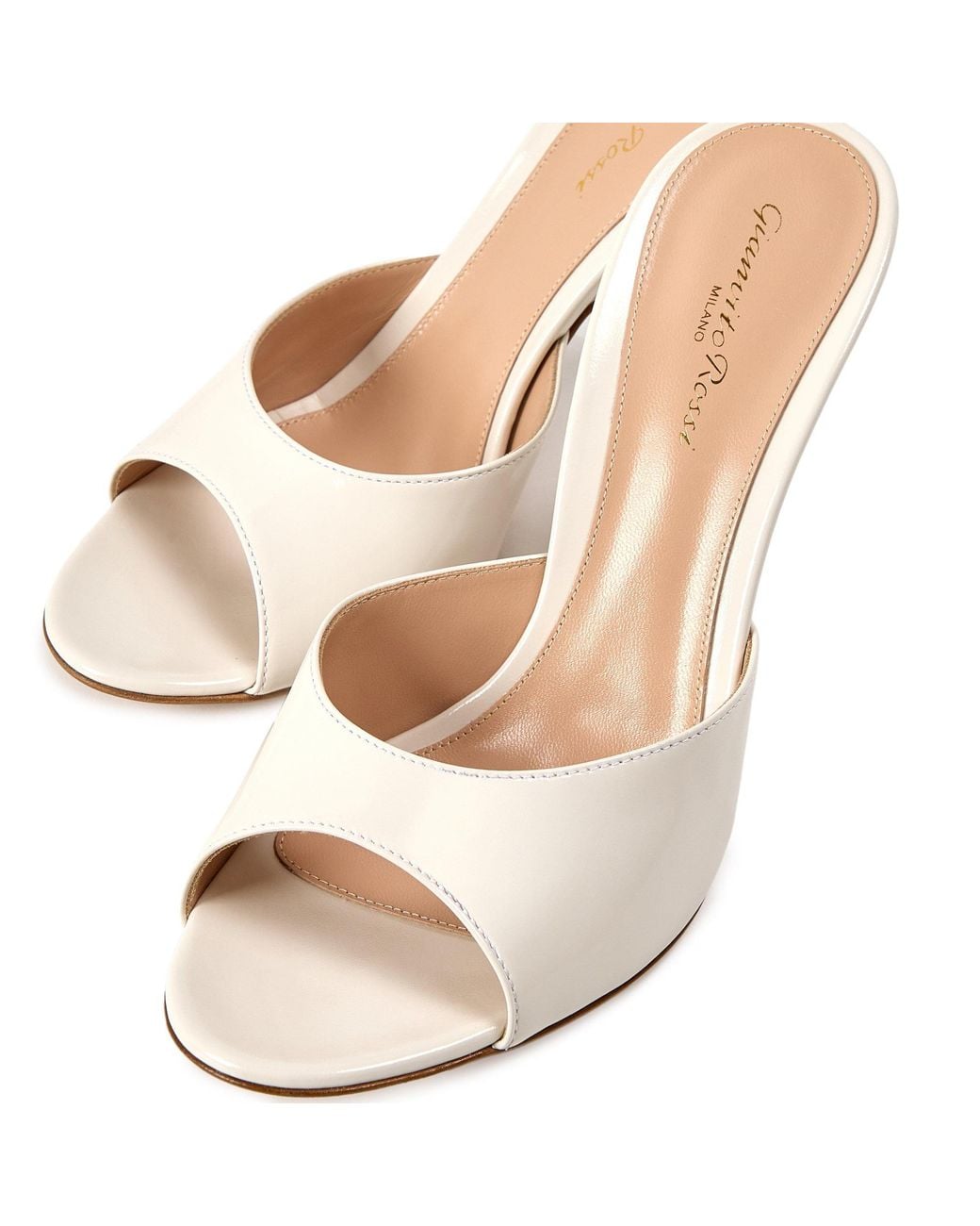 Gianvito Rossi Natural Solid Heeled Mules