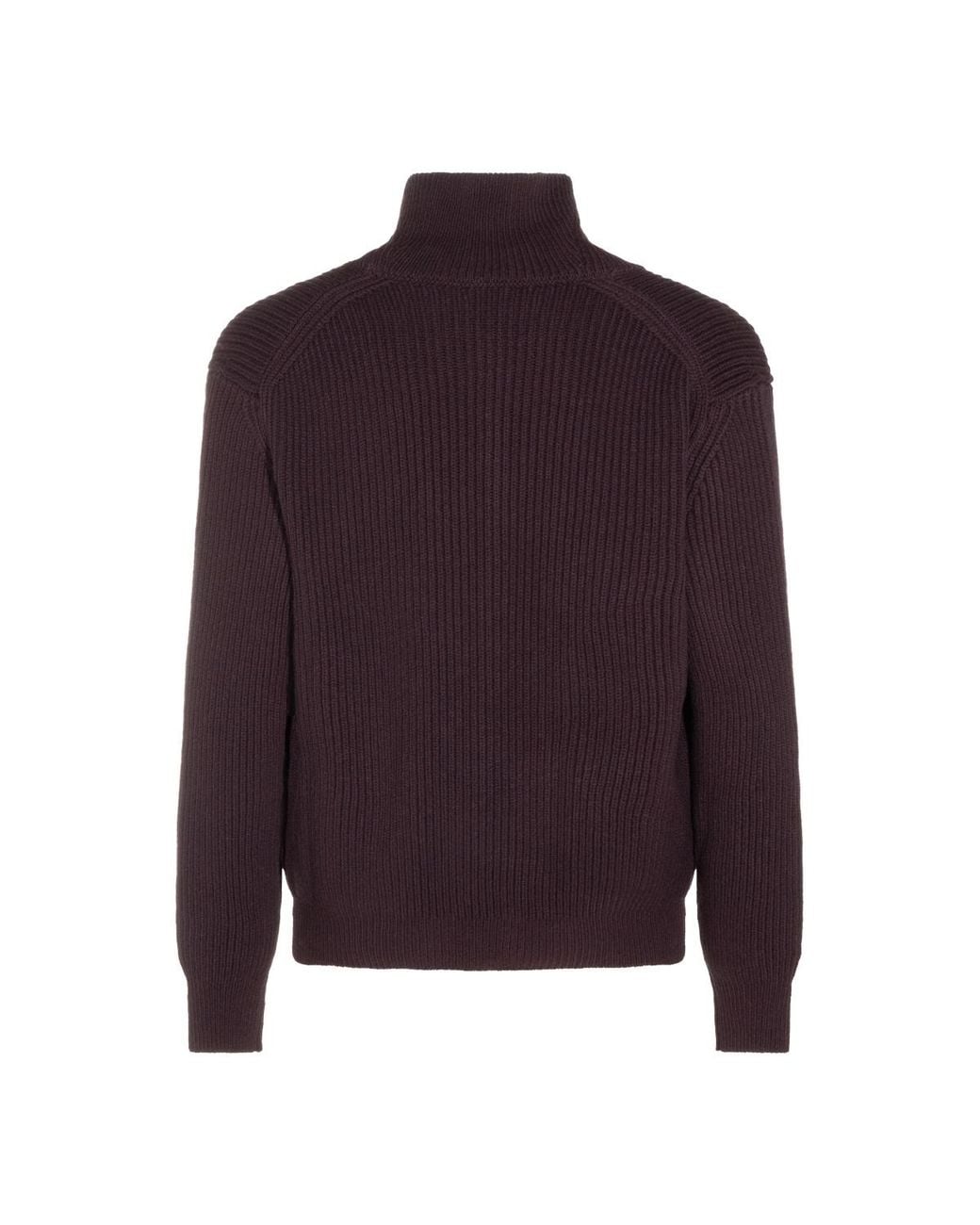 Eleventy Purple Ribbed Shawl-Collar Cardigan for men