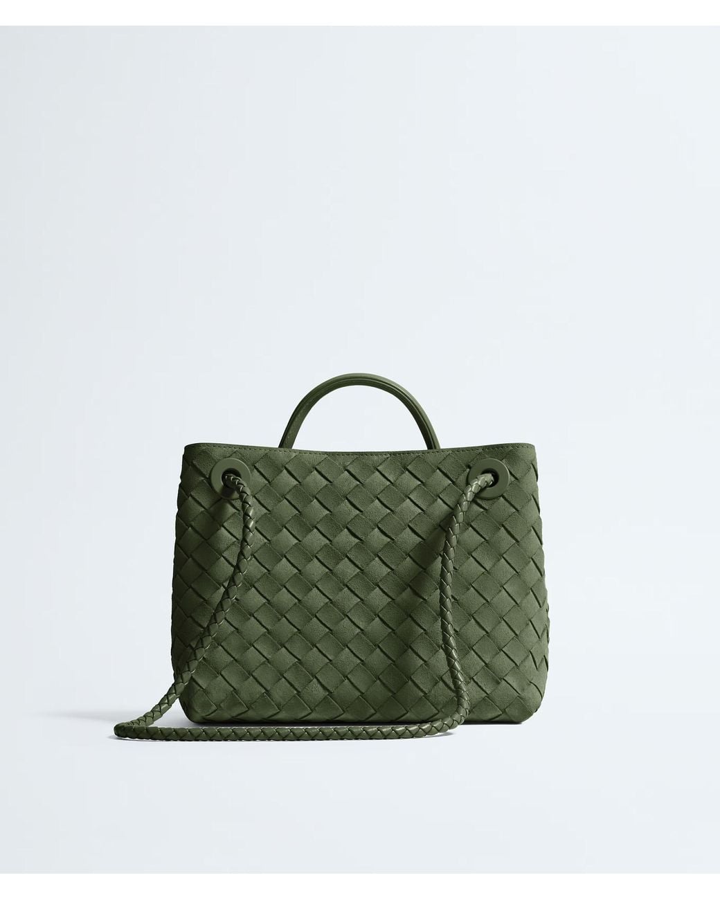 Bottega Veneta Green Small Andiamo Top Handle Bag