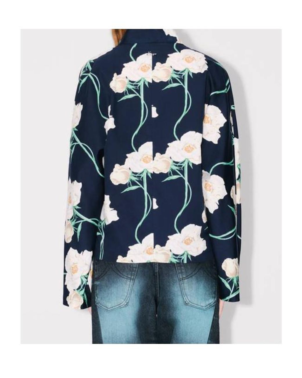 KENZO Blue Floral Wrap Jacket