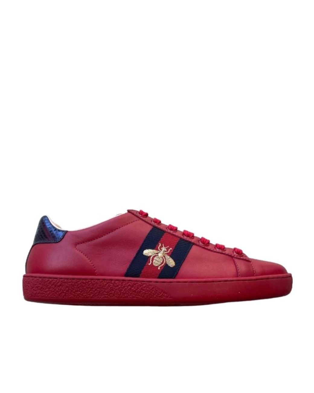Gucci Red Lace-Up Low-Cut Skate Shoes