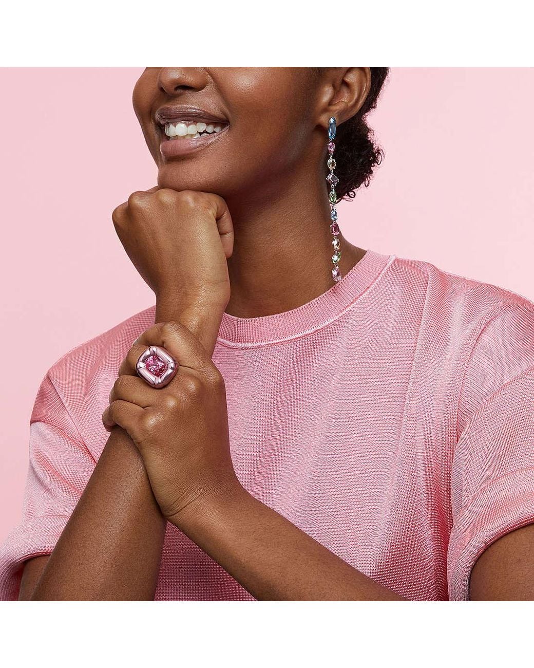 Swarovski Pink Dulcis Cocktail Ring