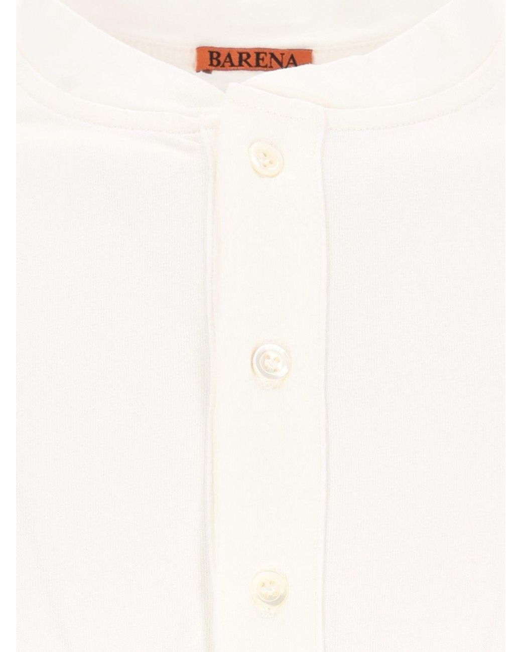 Barena White Long-Sleeved Crewneck T-Shirt for men