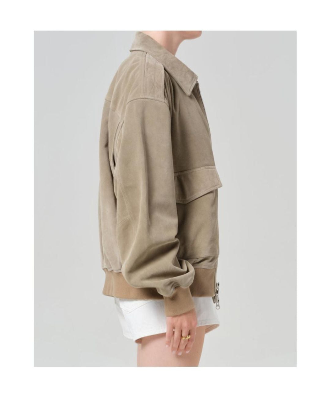 Citizens of Humanity Natural Vivienne Collared Patch-Pocket Jacket