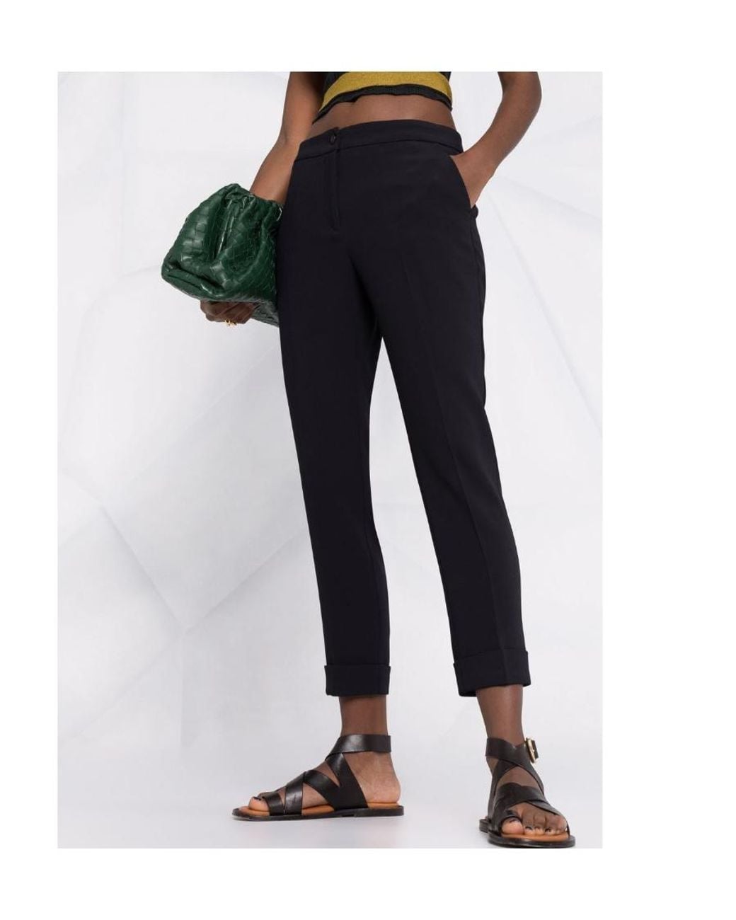 Etro Blue Cropped Tailored Trousers