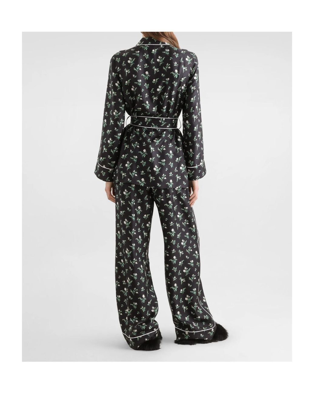 Dolce & Gabbana Gray Floral Printed Twill Vanity Trousers