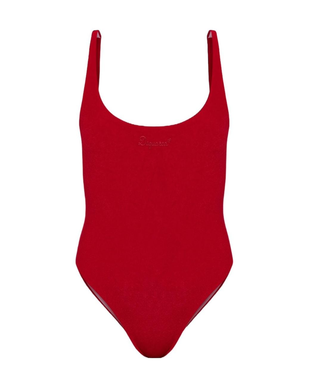 DSquared² Red Backless One-Piece Swimsuit