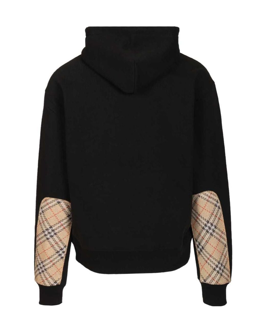 Burberry Black Checked Drawstring Hoodie for men