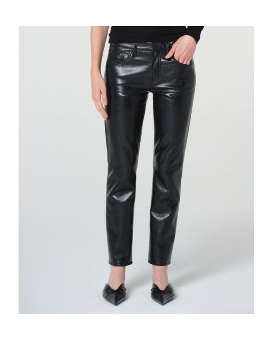 Agolde Gray Cocktail Ankle Slim Jeans