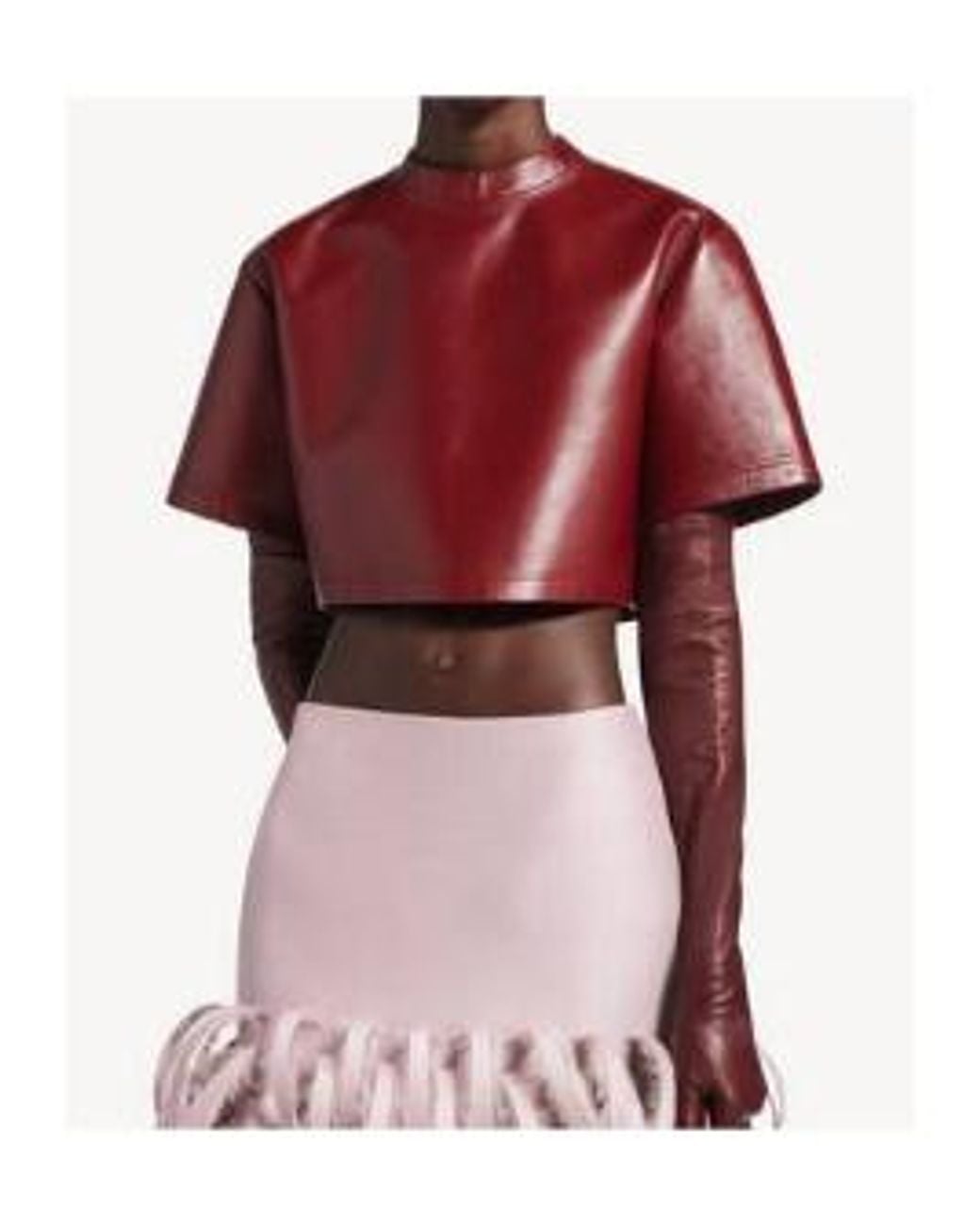 Balenciaga Red Cropped T-Shirt