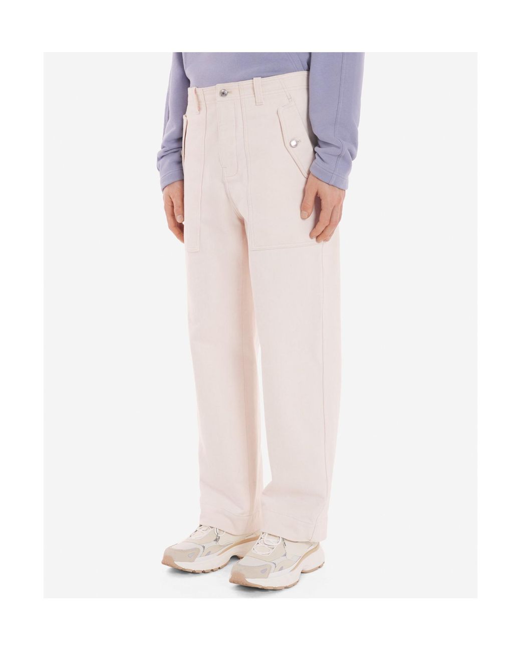 Maison Kitsuné White Maison Kitsuné Logo Patch Straight-Leg Jeans for men