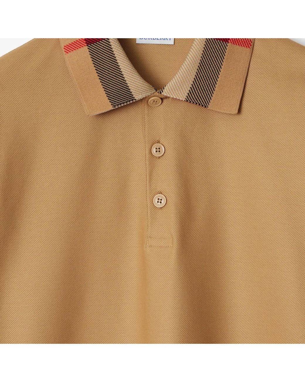 Burberry Brown Check Collar Polo Sweater for men