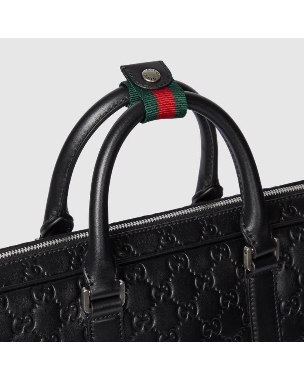 Gucci Black Gg Emblem Large Briefcase for men