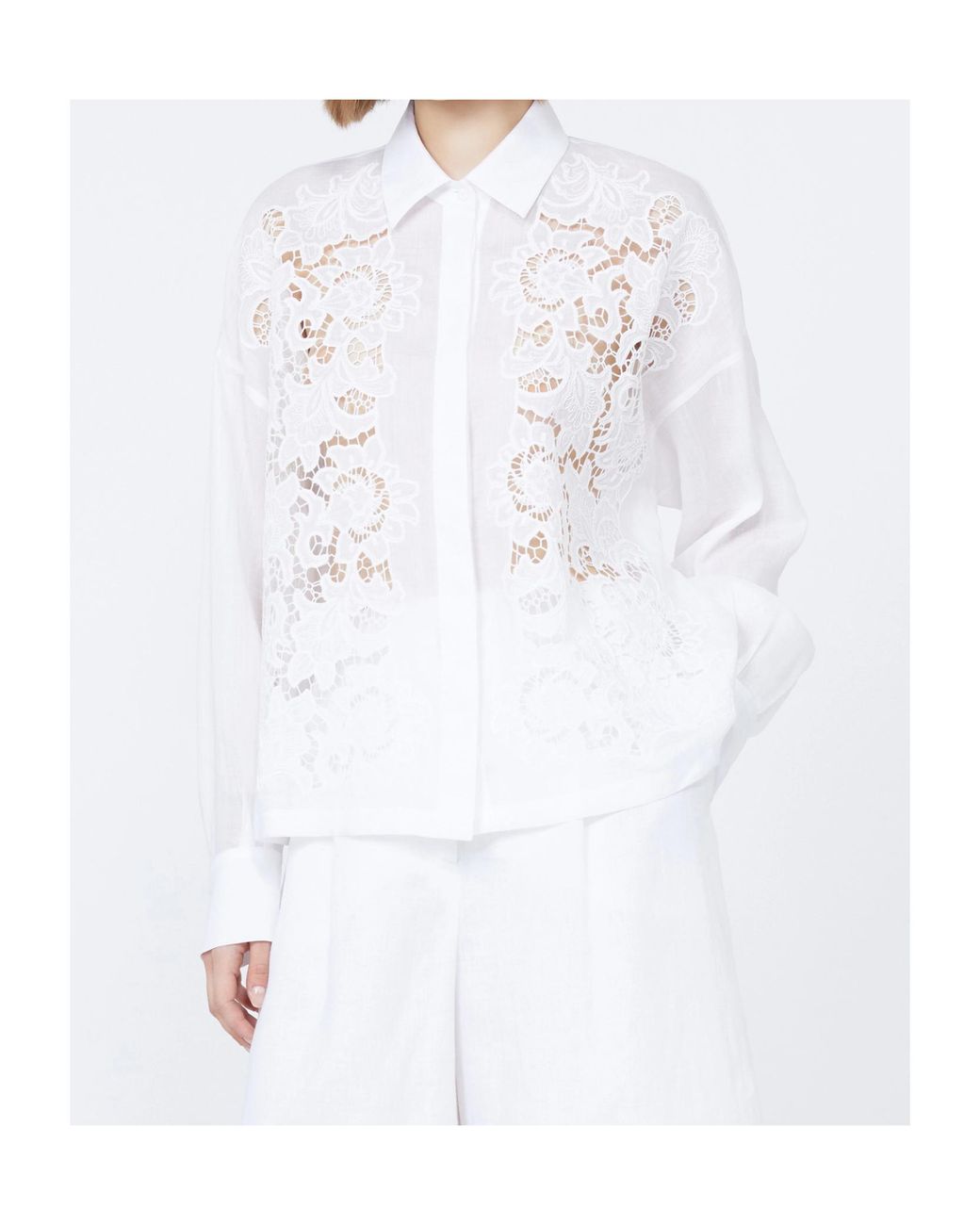 Max Mara White Studio Mstcali Embroidered Long Sleeved Shirt