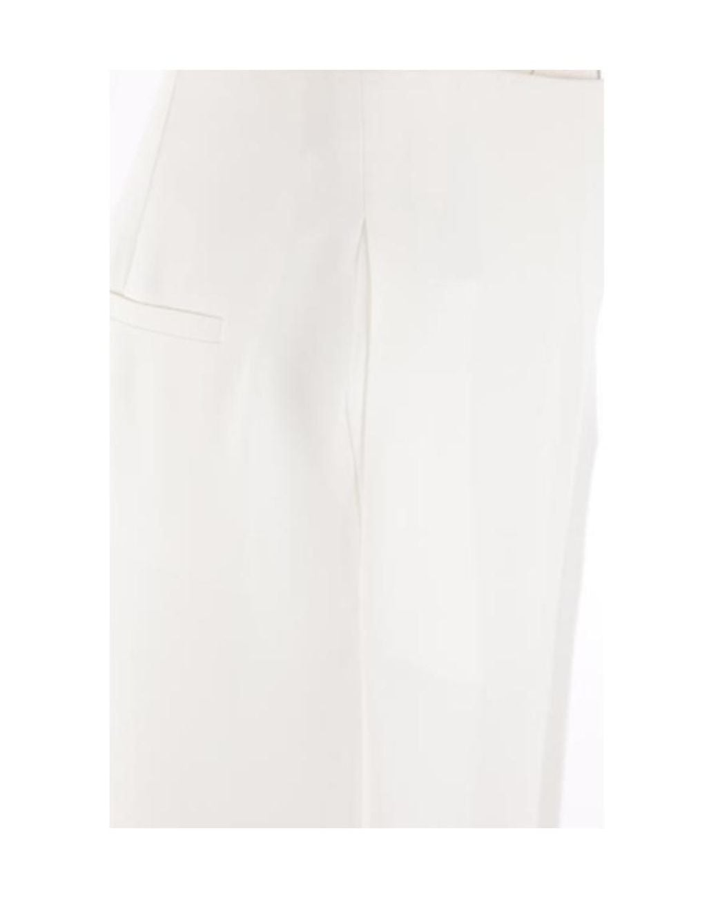 Valentino White High Waist Wide Leg Trousers