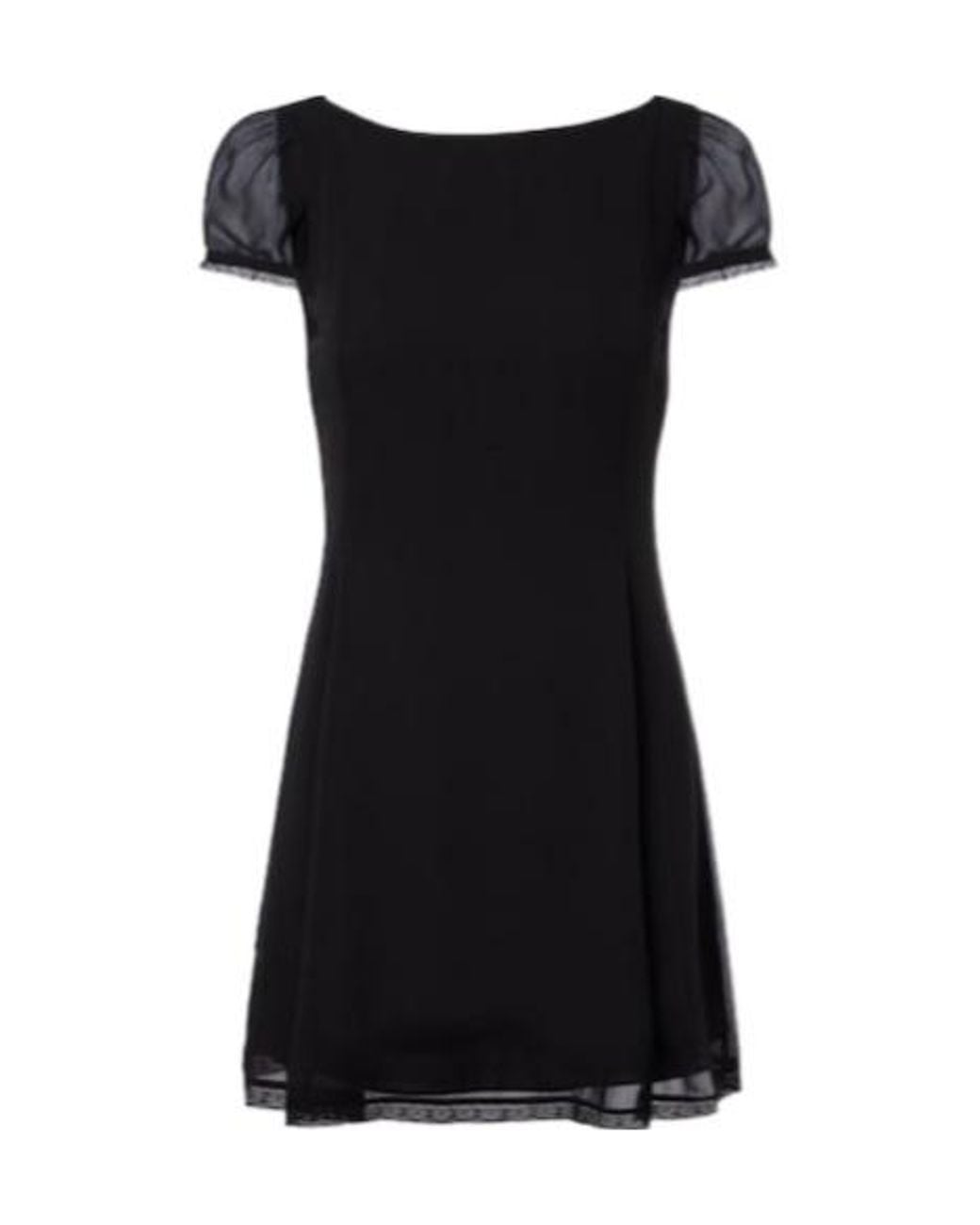 Posse Black Priscilla Lace-Trimmed Silk Minidress