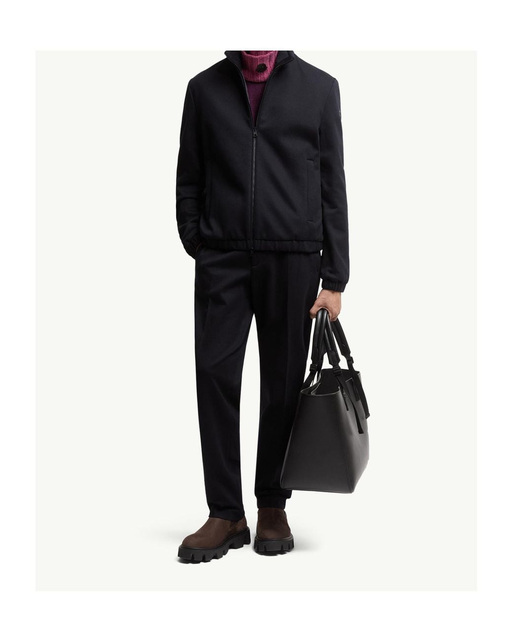 Moncler Blue Logo Patch Tailored Pants for men
