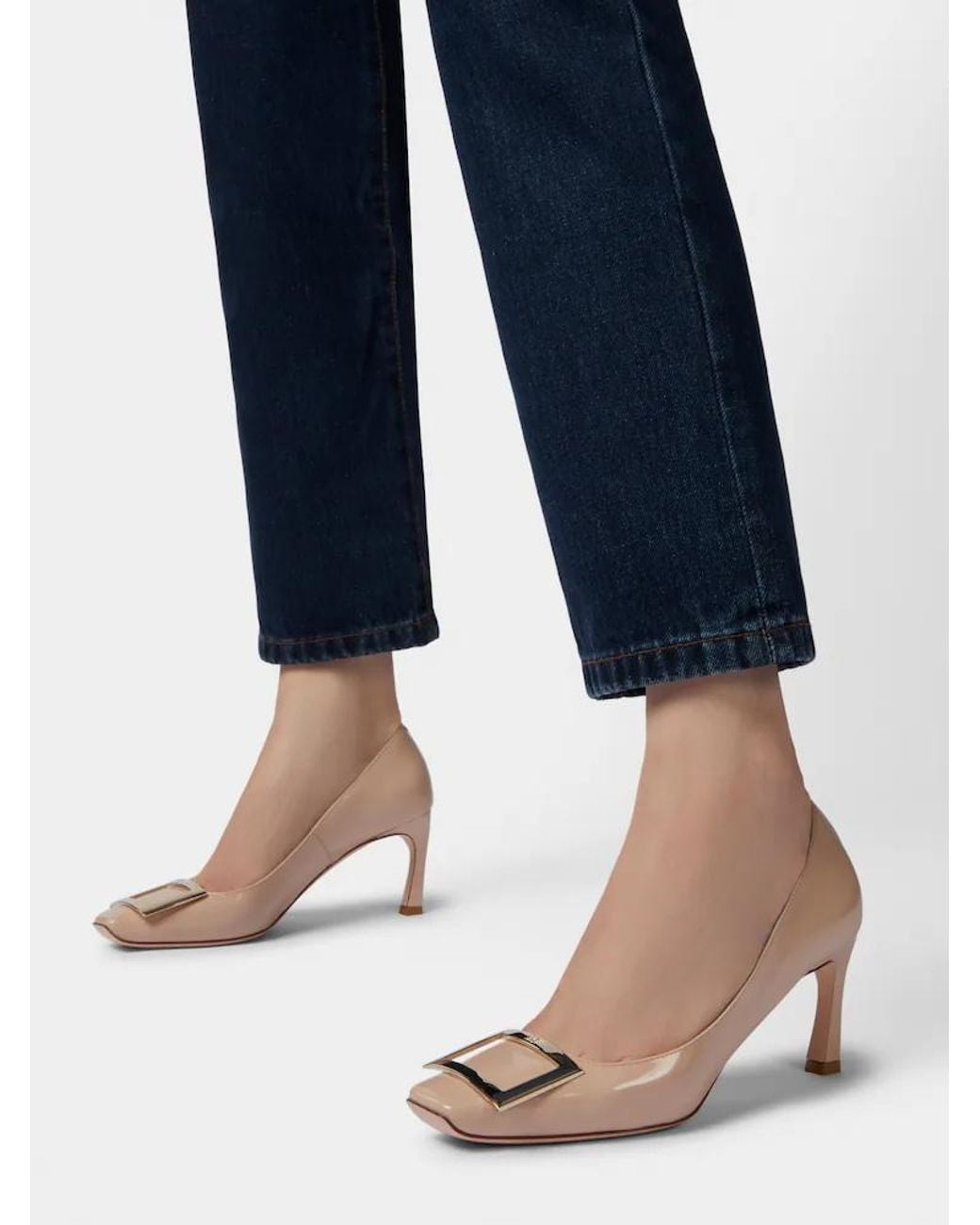 Roger Vivier Pink Trompette Embellished Buckle Pumps