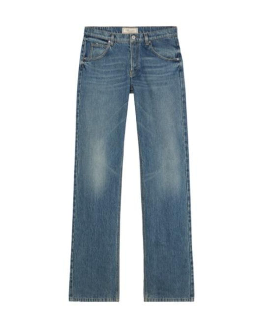 Blumarine Blue Logo Printed Straight-Leg Jeans