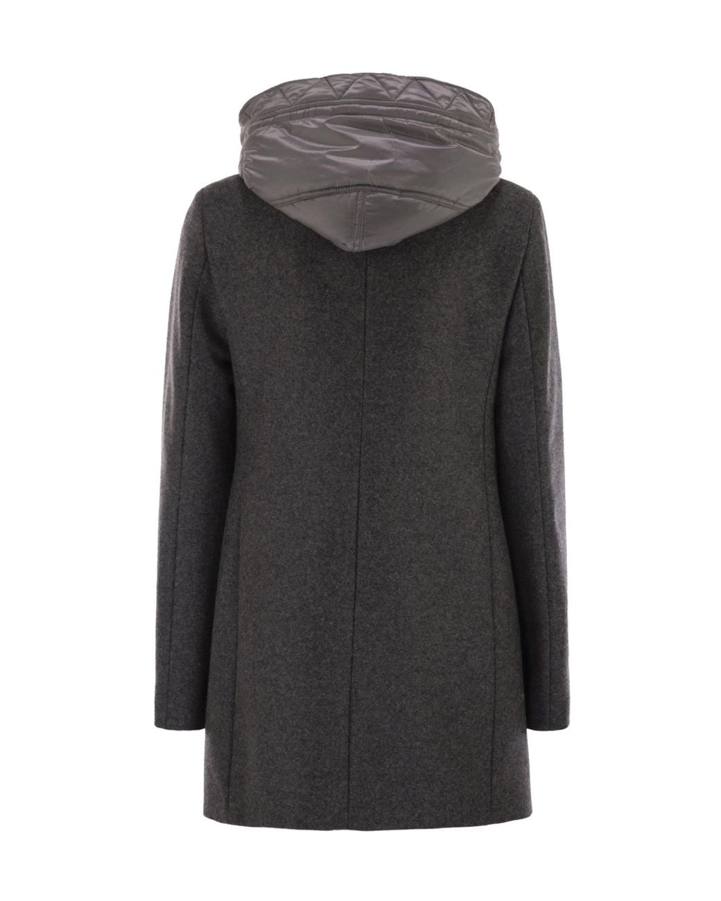 Fay Black Toggle Fastened Hooded Coat