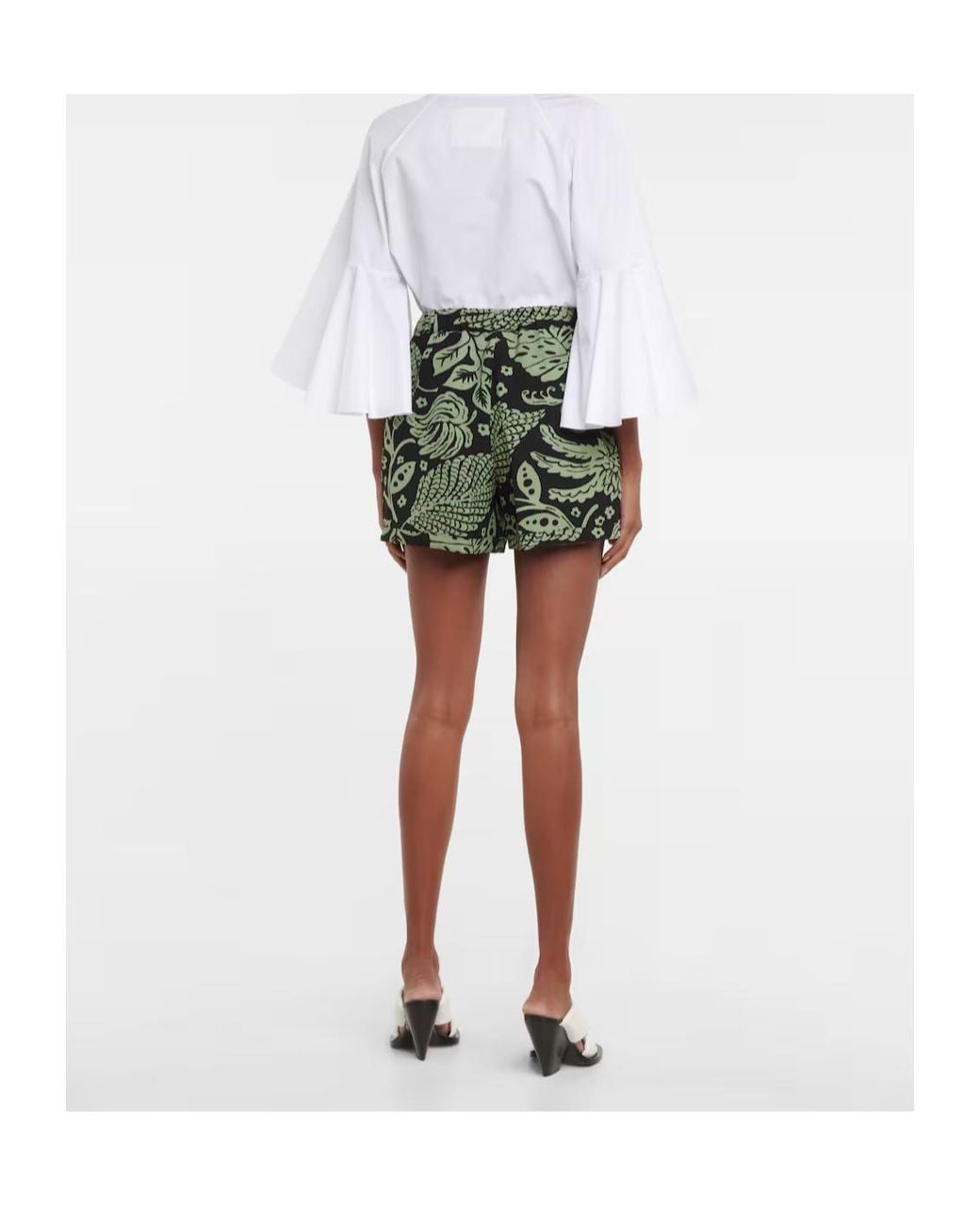 Jil Sander Green Printed Shorts
