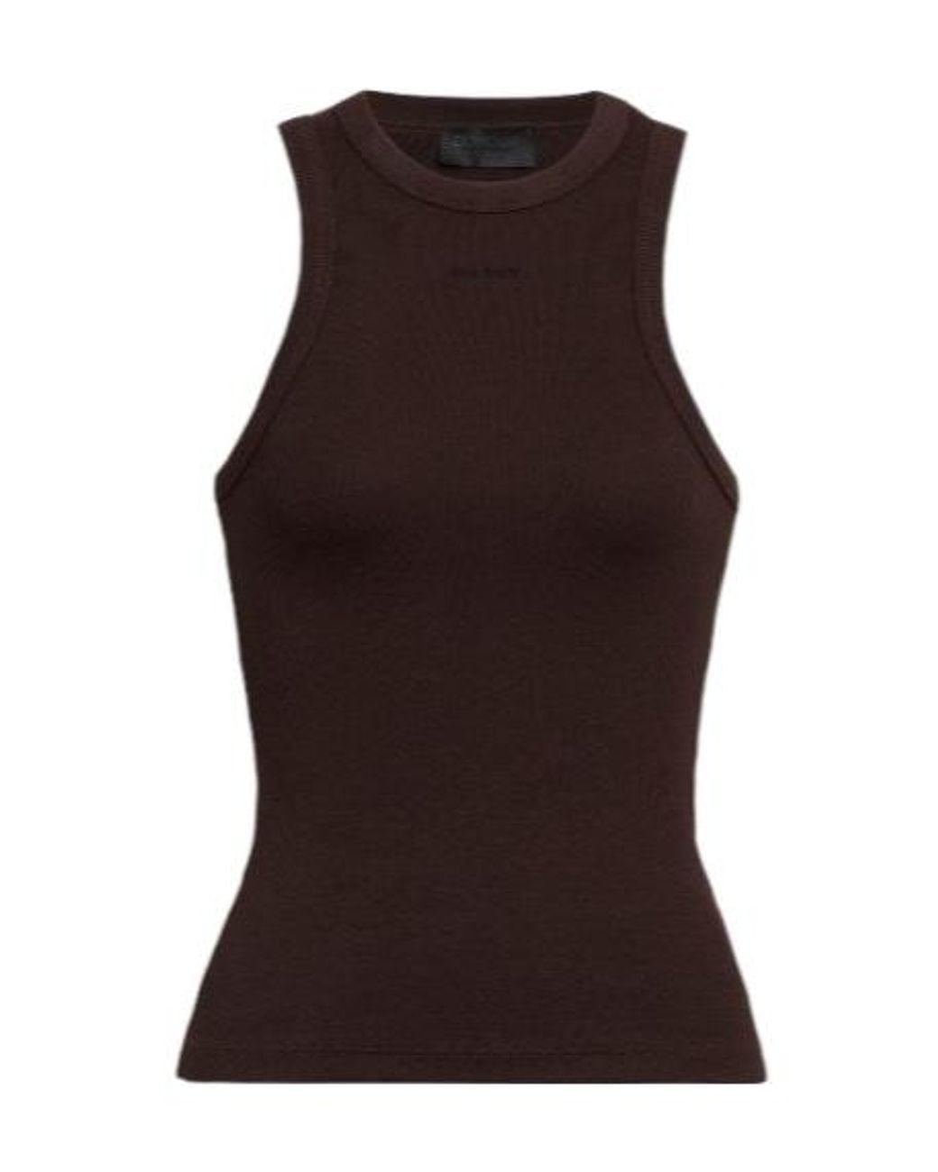 Dondup Brown Fine-Ribbed Stretch Tank Top