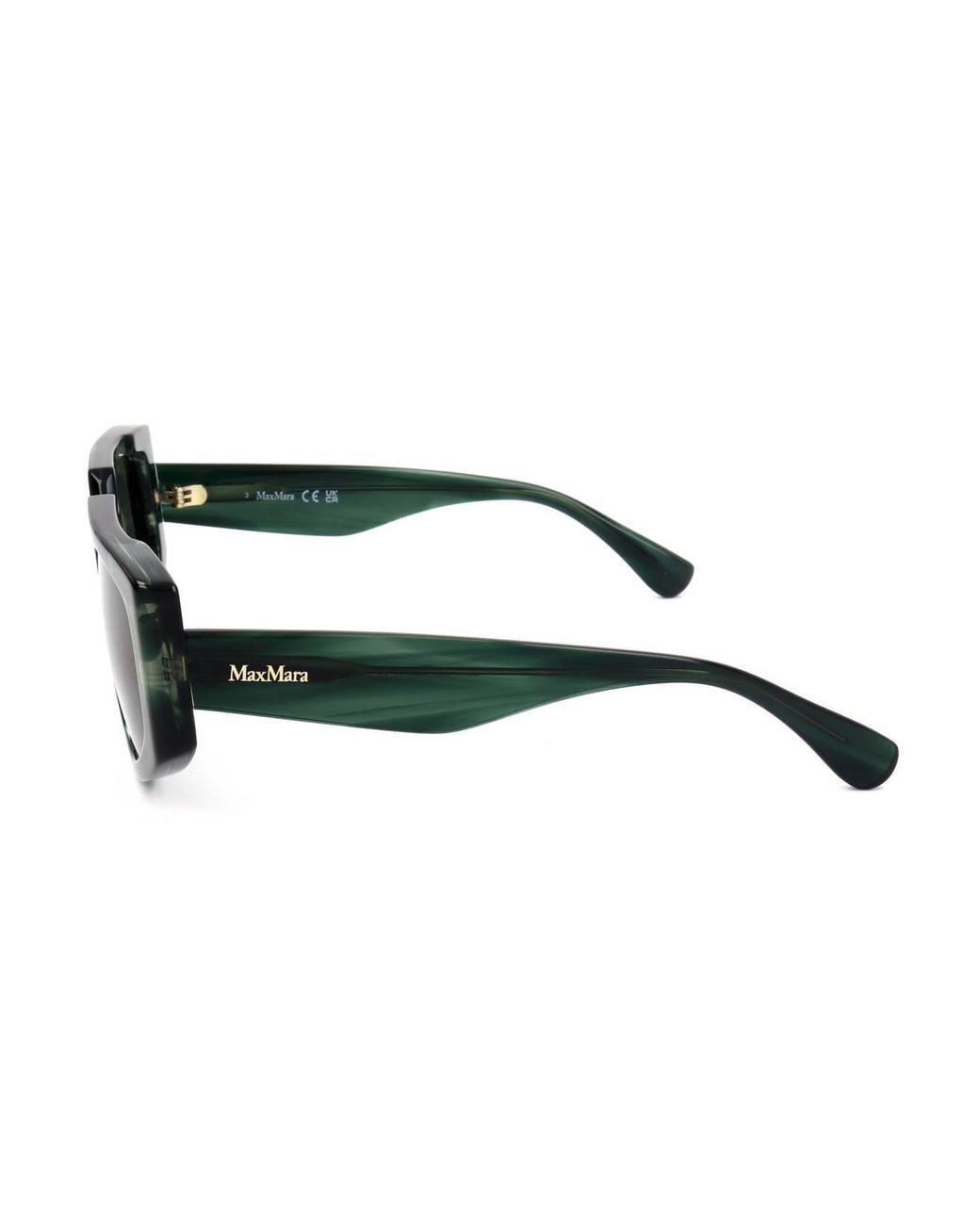 Max Mara Green Geometric Frame Sunglasses