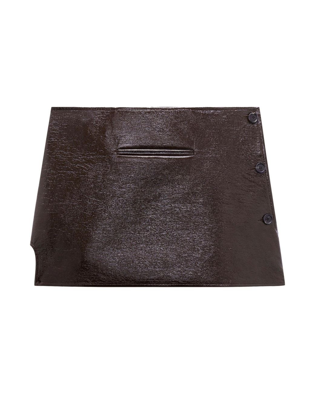 Courreges Brown Oblique Vinyl Mini Skirt