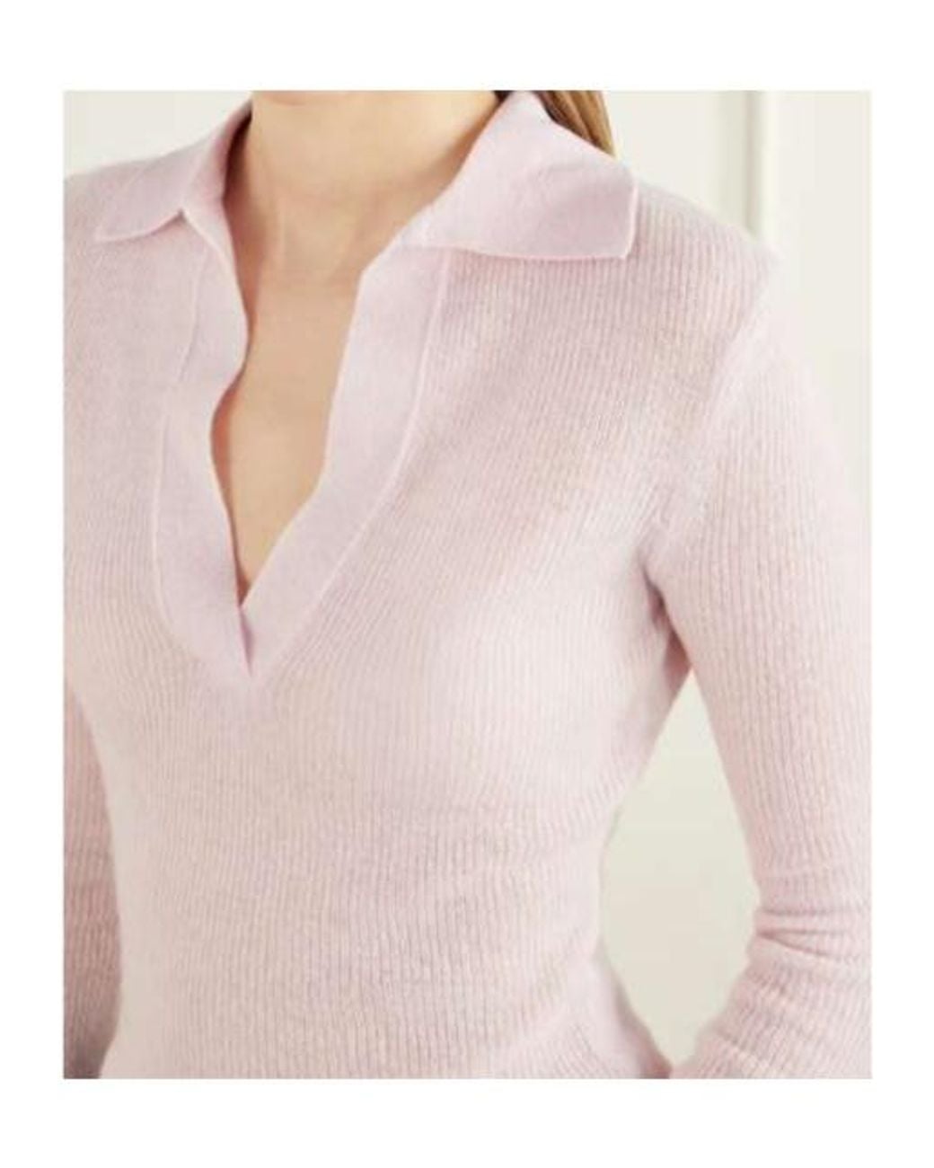 Citizens of Humanity Pink Simone Ribbed Wool And Cashmere-Blend Polo Sweater