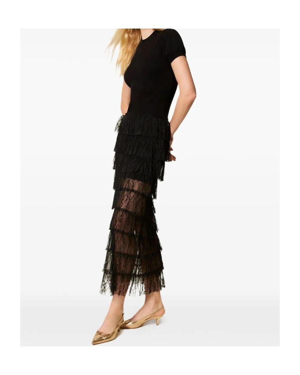 Twinset Black Long Knit Dress