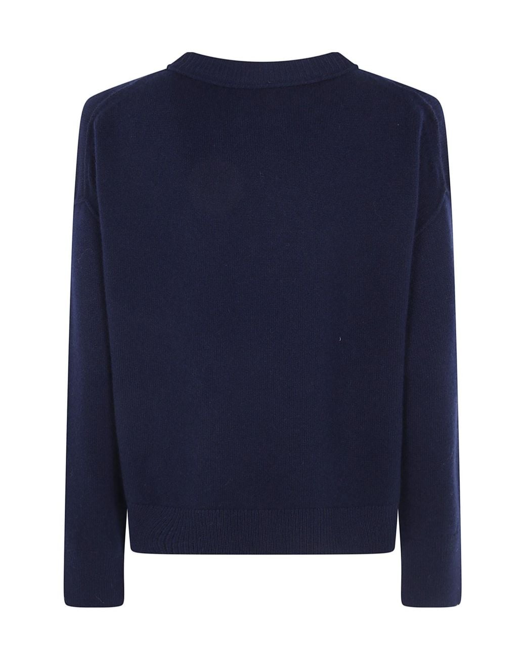 Mrz Blue Cropped Oversized Round Neck Sweater